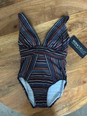 Miraclesuit Shimmer Links Odyssey One Piece Swimsuit Size 8